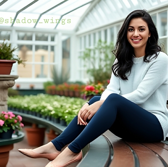 LeGale Plush Tight Leggings - Size Large/Extra Large Navy Blue - Picture 2 of 12